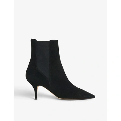 Shop Lk Bennett Amber Kitten-heel Suede Chelsea Boots In Bla-black