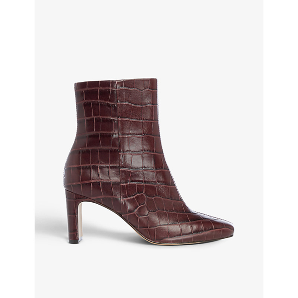 brown crocodile ankle boots
