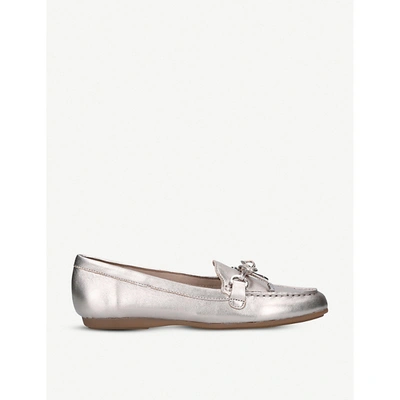 Shop Aldo Womens Silver Adrerinia Metallic Leather Loafers 3