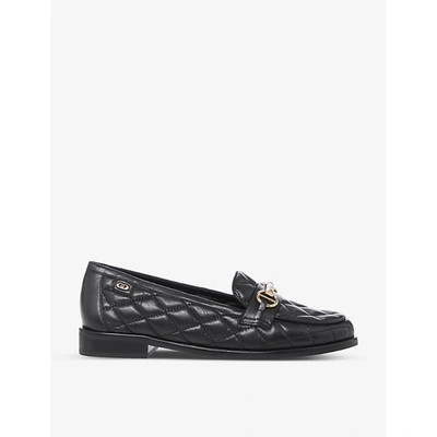Shop Dune Games Quilted Leather Loafers In Black-leather