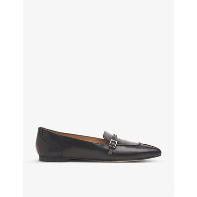 Shop Lk Bennett Polliana Buckle-detail Nappa Leather Loafers In Bla-black