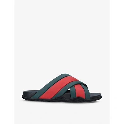 Shop Gucci Agrado Web-print Rubber Sandals