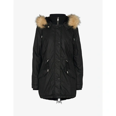 Shop Whistles Willmer Waxed Cotton Parka Coat In Black