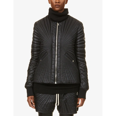 Shop Rick Owens Moncler +  Angle Shell-down Bomber Jacket