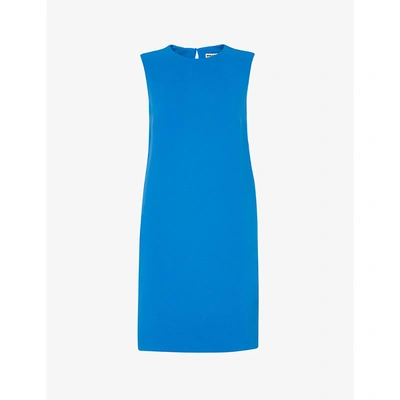 Shop Whistles Sleeveless Stretch-crepe Mini Dress In Blue