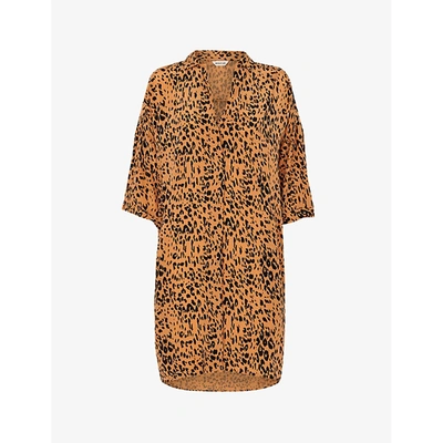 Shop Whistles Lola Animal-print Woven Midi Dress