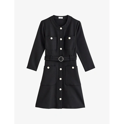 Shop Claudie Pierlot Rider Button-detail Dress In Black