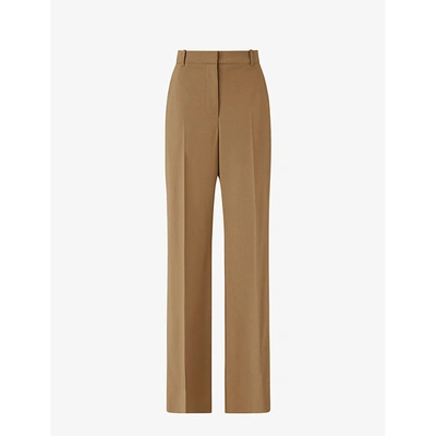 Shop Joseph Tambi High-rise Wool-blend Trousers In Saddle