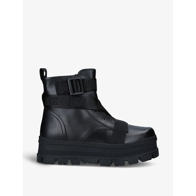 Shop Ugg Sid Chunky-sole Waterproof Leather Boots In Black