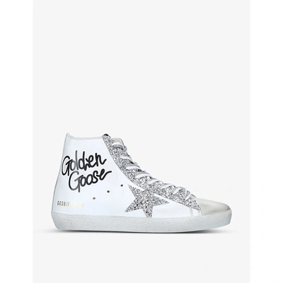 Shop Golden Goose Francy Distress Leather Trainers