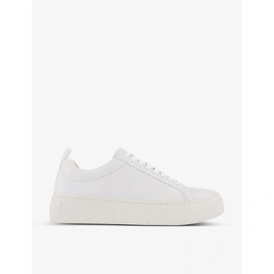 Shop Vagabond Zoe Platform Leather Trainers In White