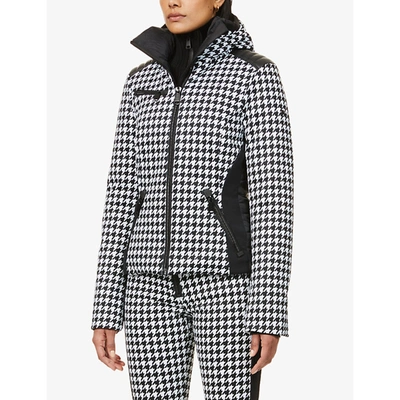 Shop Goldbergh Kate Houndstooth-print Woven Jacket In White