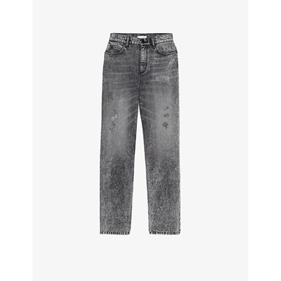 Shop Sandro Lone Distressed Boyfriend Jeans In Charcoal+grey