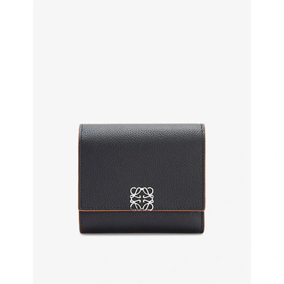 Shop Loewe Anagram-embellished Grained-leather Wallet