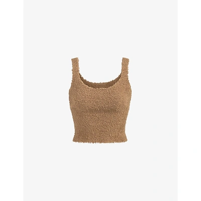 Shop Skims Womens Camel Cozy Stretch-knitted Top