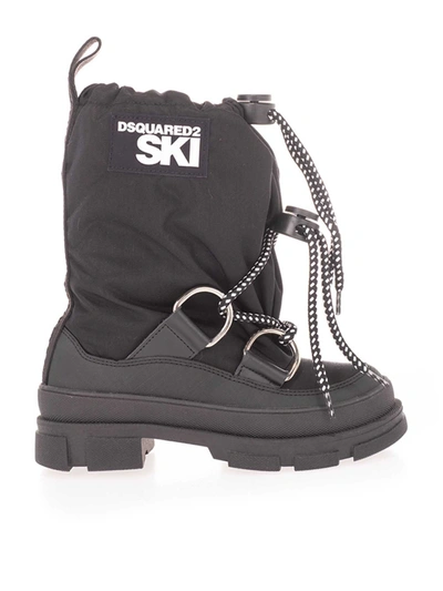 Shop Dsquared2 Ski Boots With Drawstring Logo In Black