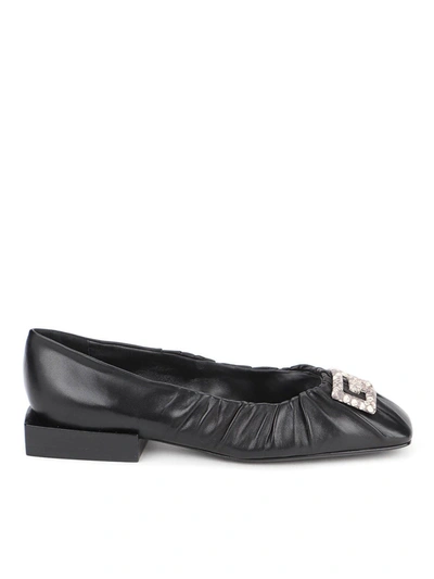 Shop Givenchy Leather Flats In Black