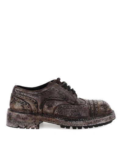 Shop Dolce & Gabbana Bernini Brogues In Brown