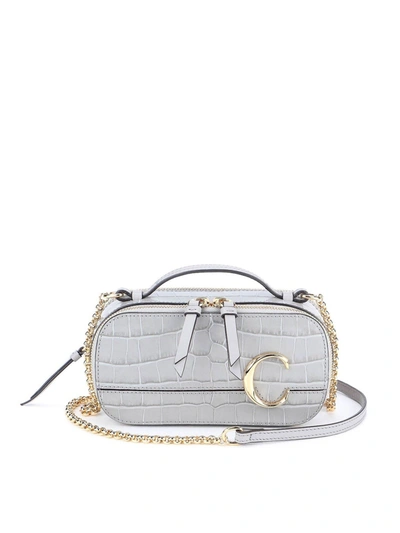 Shop Chloé C Vanity Mini Bag In Grey