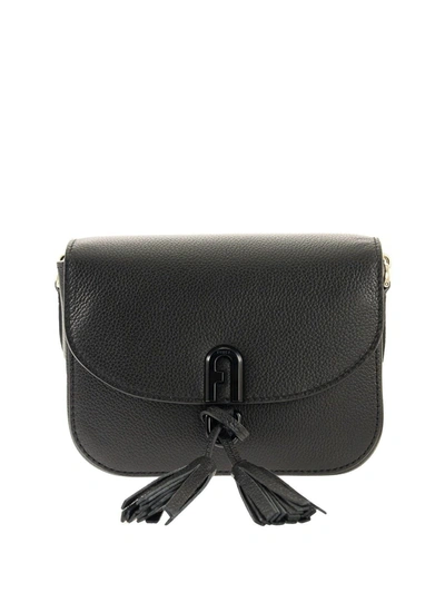 Shop Furla 1927 Mini Leather Satchel Bag In Black