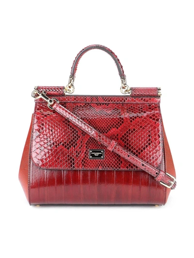 Shop Dolce & Gabbana Sicily Medium Bag In Red