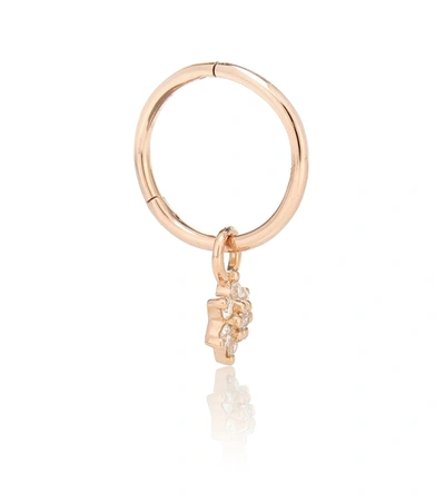 Shop Maria Tash Flower 18kt Rose Gold Single Earring With Diamonds