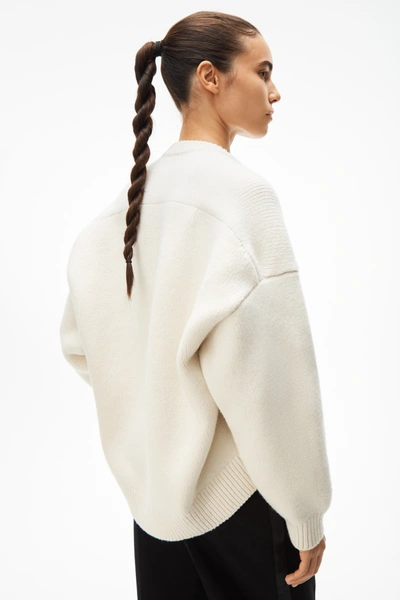 Shop Alexander Wang Drape Back Pullover In Wool In Ivory