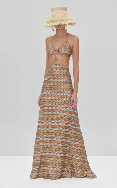 Alexis Women's Ayumi Cutout Chevron-knit Maxi Dress In Multi