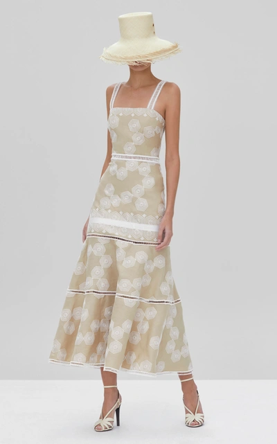 Shop Alexis Women's Delanna Printed Linen Dress In Neutral