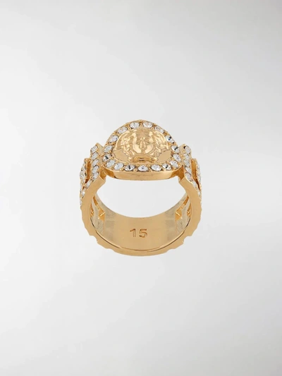Shop Versace Medusa Ring In Gold