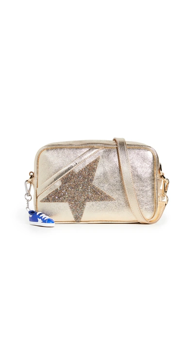 Shop Golden Goose Metallic Star Bag In Gold/crystal