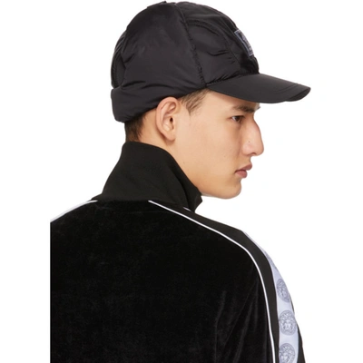 Shop Versace Black Ear Cover Cap In A1008 Black