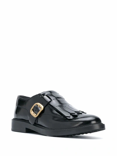 Shop Tod's Women's Black Leather Monk Strap Shoes