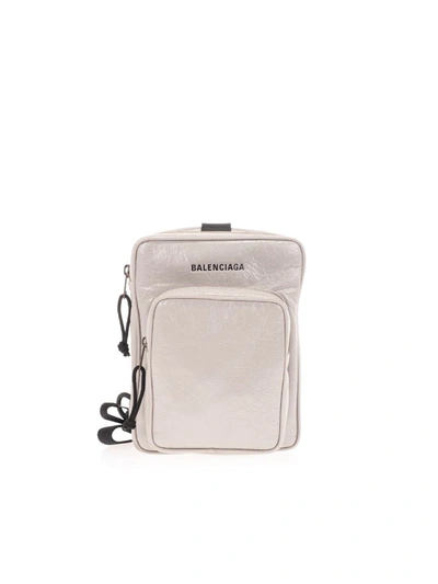 Shop Balenciaga Men's Grey Nylon Messenger Bag