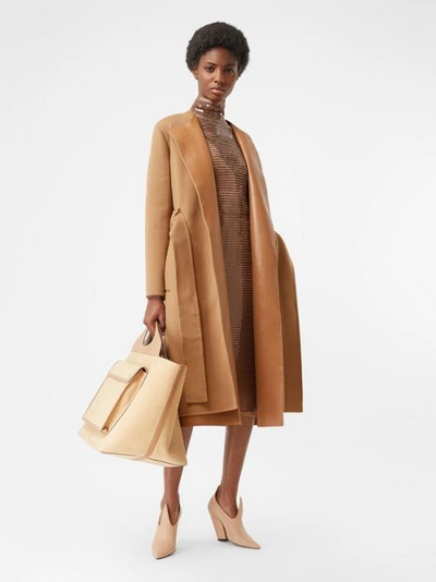 Shop Burberry Double-faced Cashmere And Lambsk In Camel