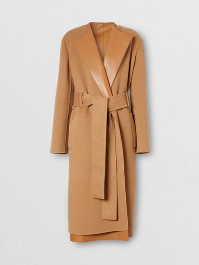 Shop Burberry Double-faced Cashmere And Lambsk In Camel