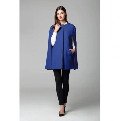 Rumour London Women's Cora Wool & Cashmere-blend Cape Coat In Royal Blue In Blue