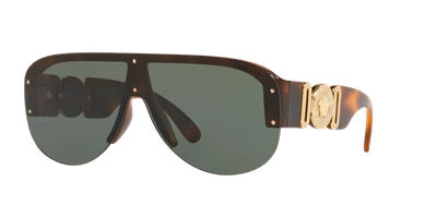 Shop Versace Man Sunglass Ve4391 In Dark Green