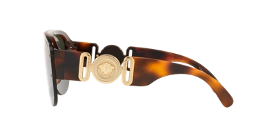 Versace Men's Semi-rimless Acetate Shield Sunglasses In Dark Green