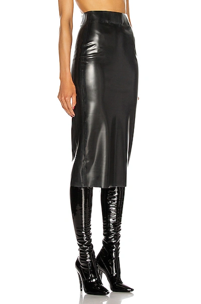 Shop Saint Laurent Latex Skirt In Noir