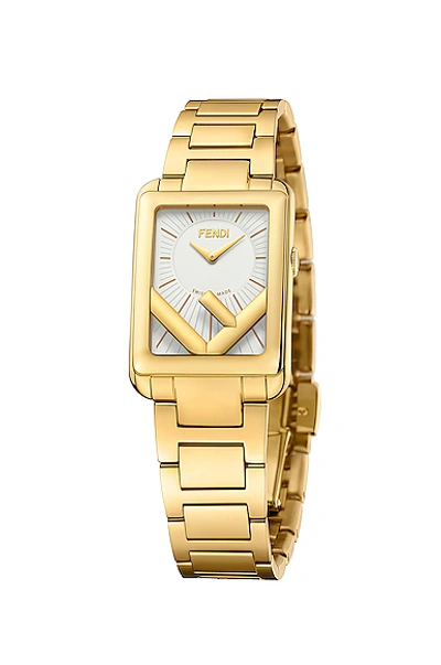 Shop Fendi Runaway Rectangle Watch In Gold