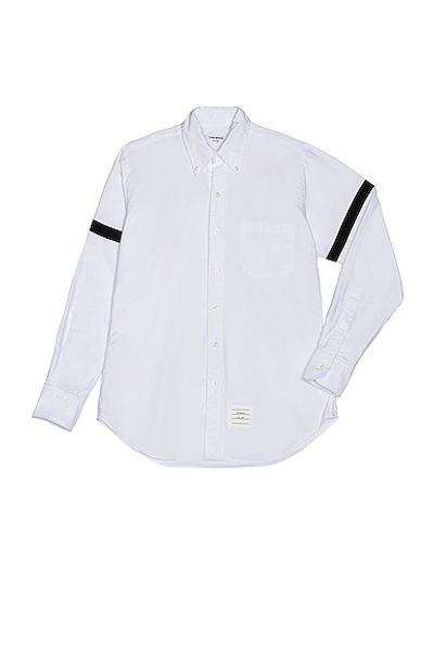 Shop Thom Browne Black Armbands Classic Shirt In White