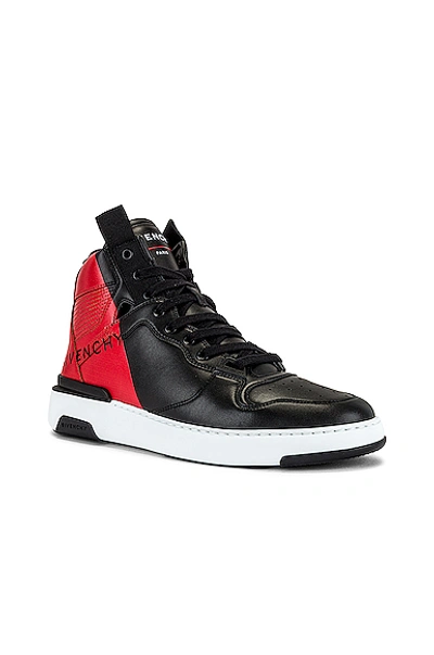 Shop Givenchy Hi Top Wing Sneaker In Black & Red