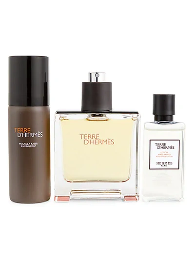 Shop Herm S Terre D'herm&#232;s Eau De Toilette, Shaving Foam & After-shave Lotion 3-piece Set