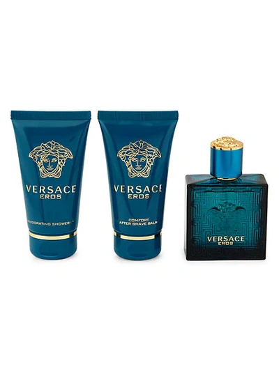 Shop Versace Eros Eau De Toilette, Invigorating Shower Gel & Comfort After Shave Balm 3-piece Set