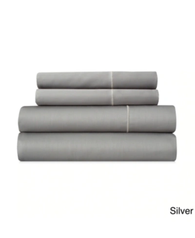 Shop Addy Home Fashions Luxury 1000 Thread Count Cotton Rich Sateen 4-piece Sheet Set Bedding In Silver