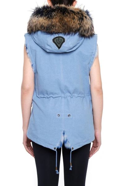Shop As65 Vest With Fur In Dusty Indigo