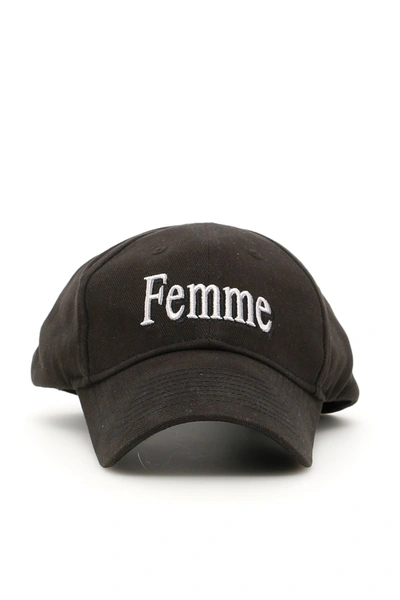 Balenciaga Femme Embroidery Cap In Noir | ModeSens