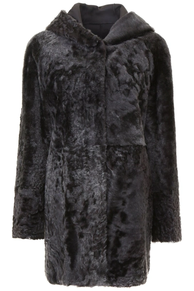 Shop Drome Reversible Fur Coat In Lead