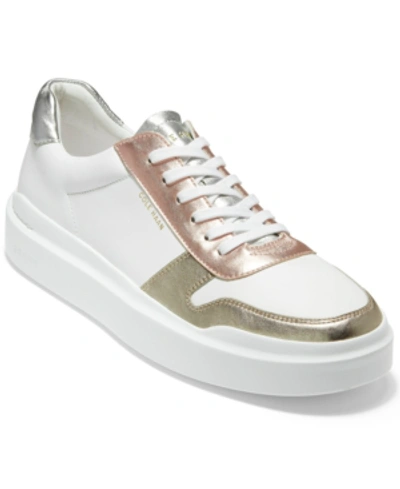 Shop Cole Haan Women's Grandpro Rally Court Sneakers In Optic White/soft Gold/rose Gol